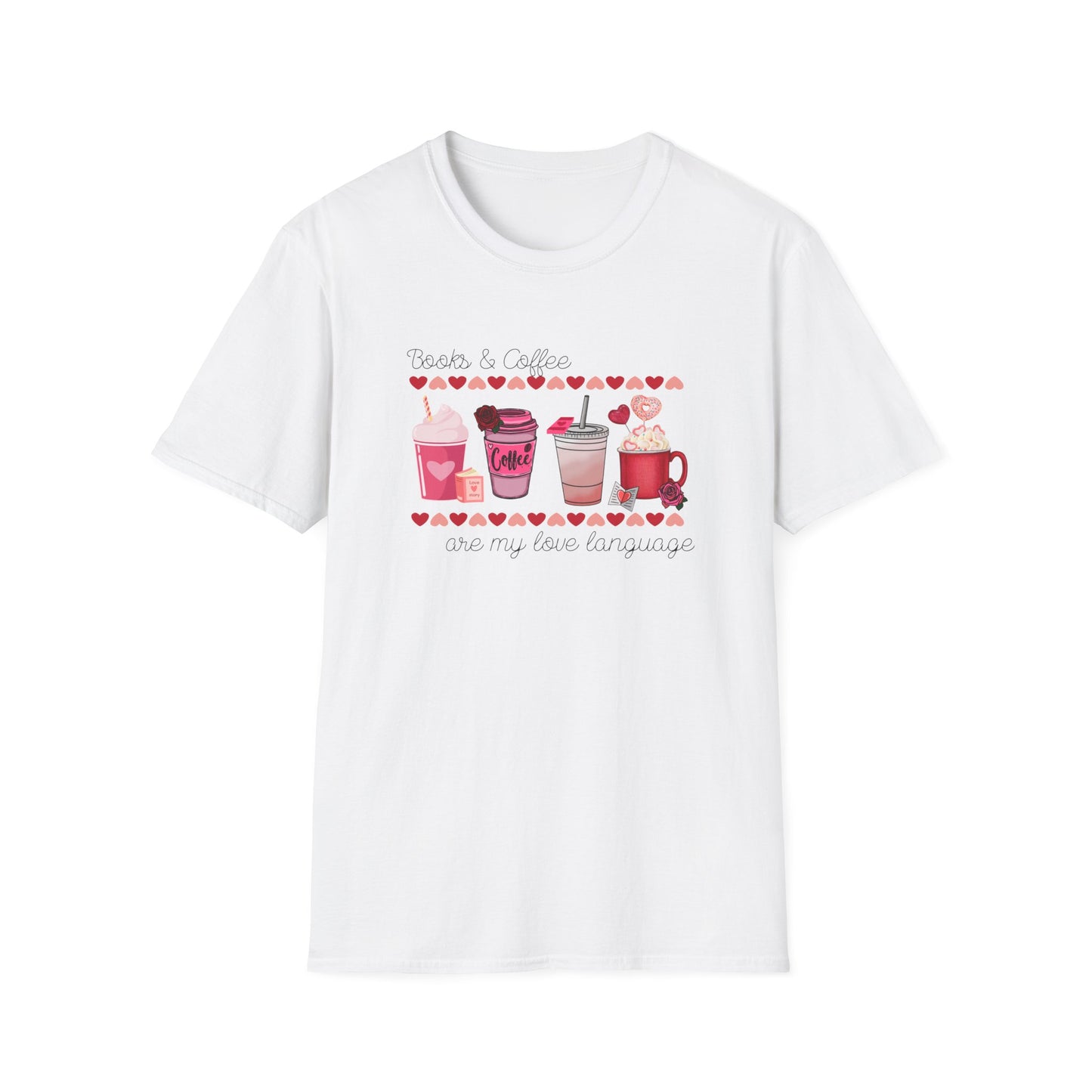 Books & Coffee are My Love Language Unisex Softstyle T-Shirt