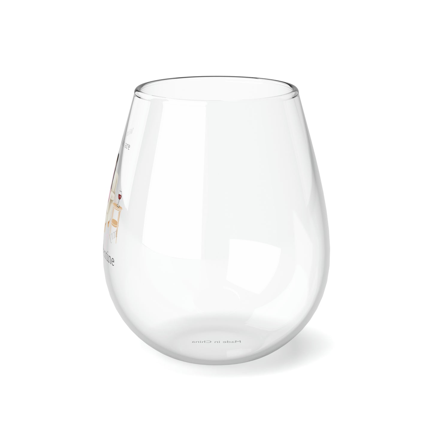 Wine and Books are My Valentine Stemless Wine Glass, 11.75oz