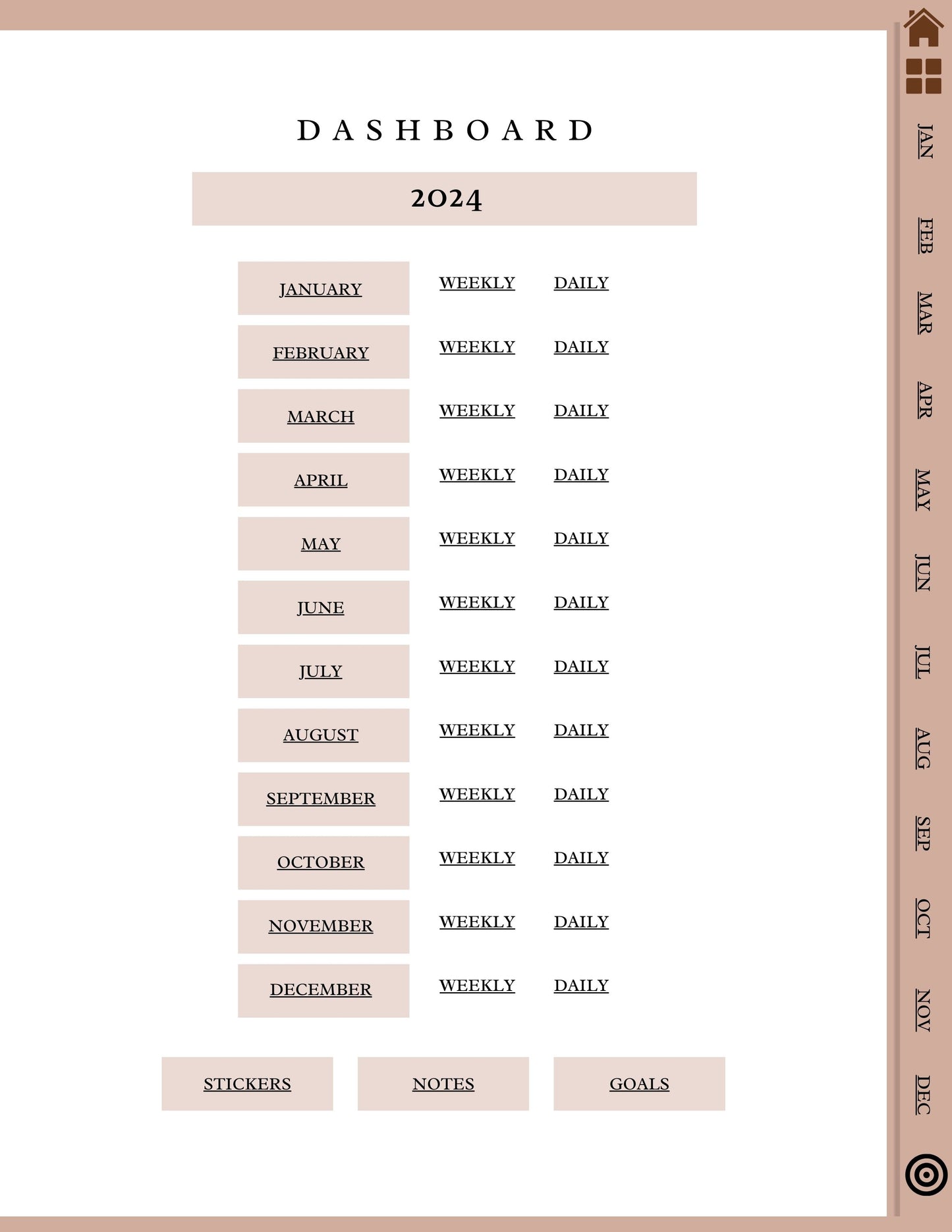 2024 Undated Digital Planner
