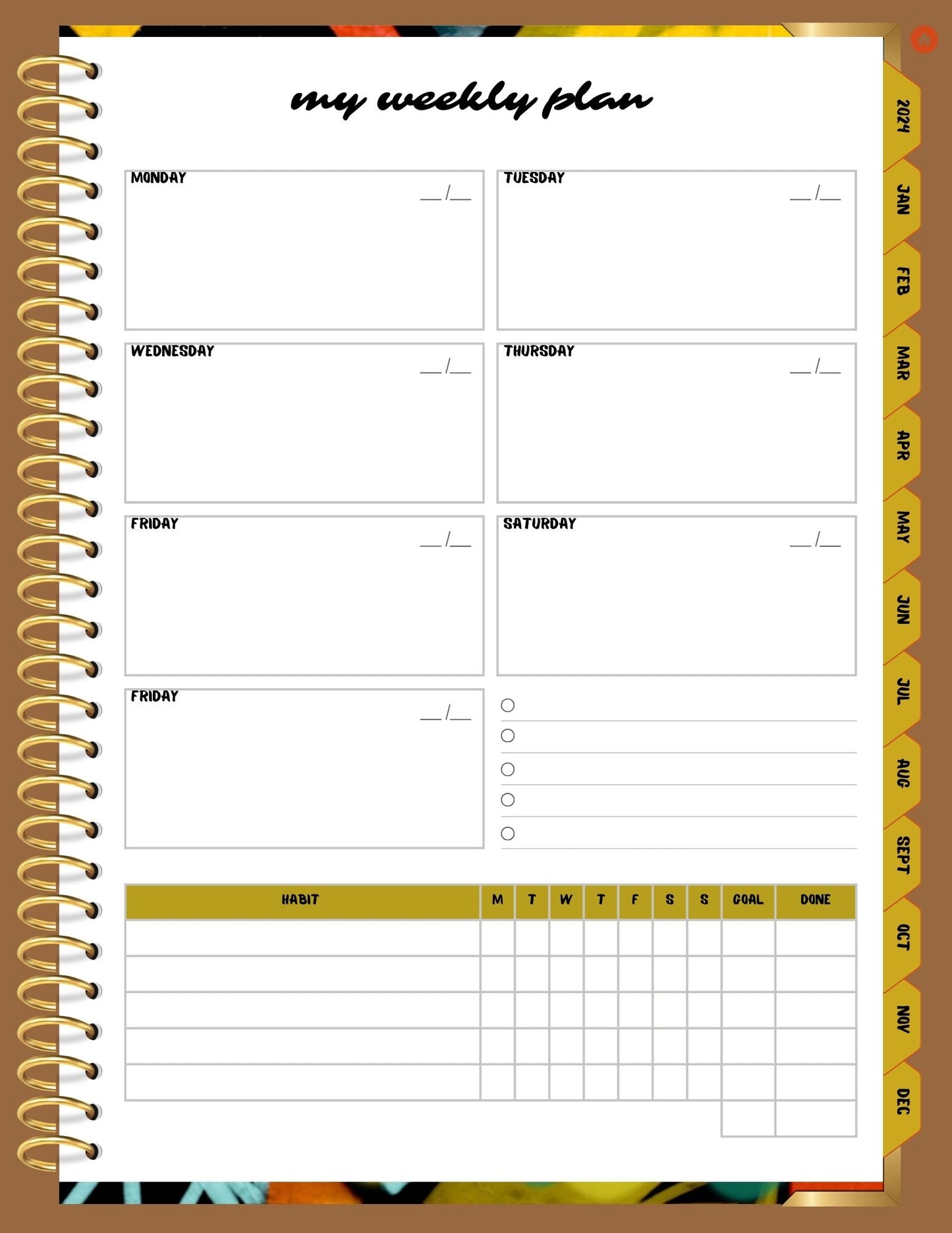 2024 Dated Digital Planner - Portrait