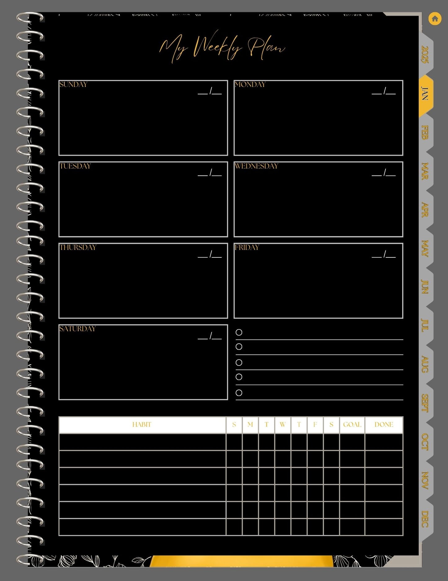 2025 Portrait Digital Planner