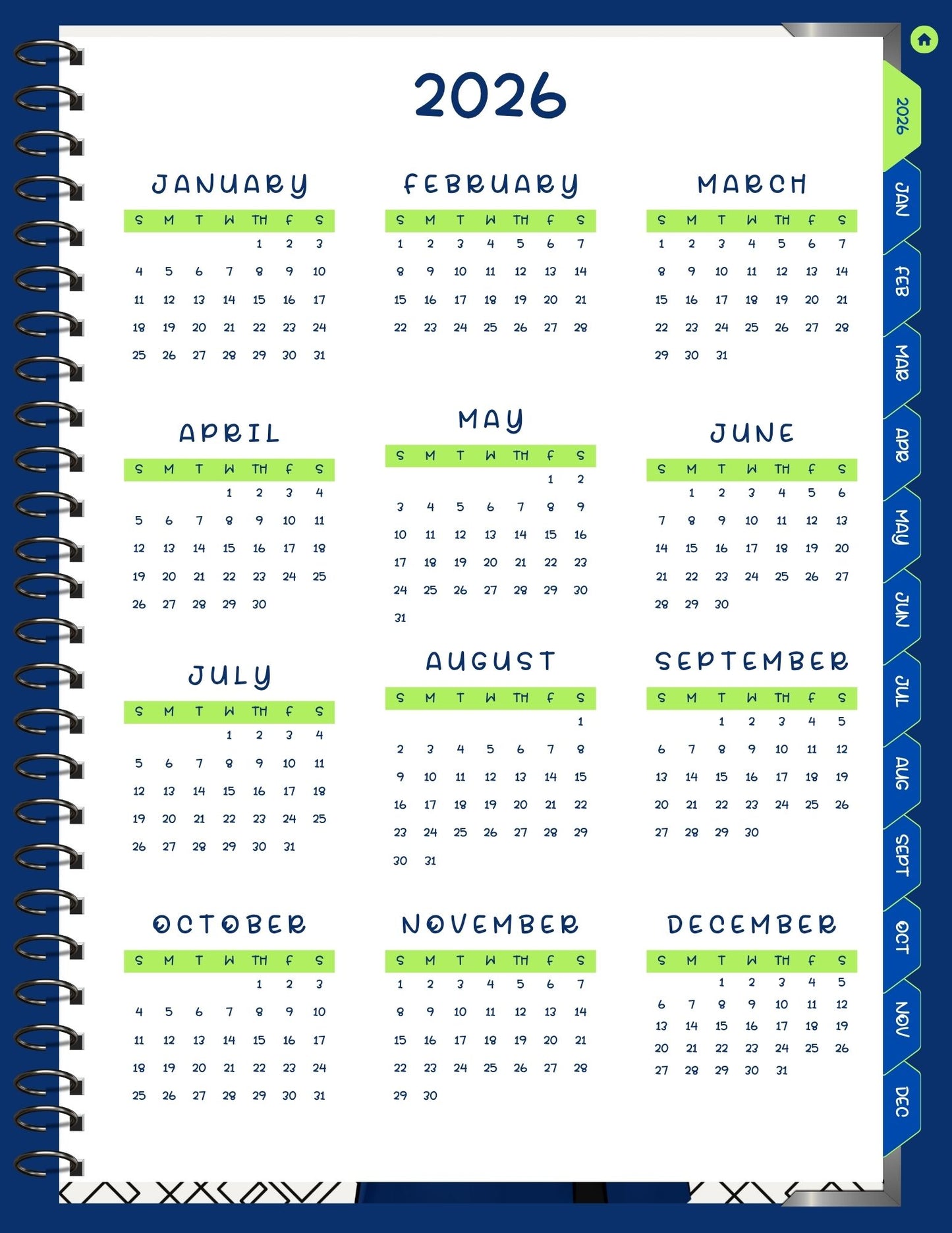 2026 Digital Planner (Portrait)