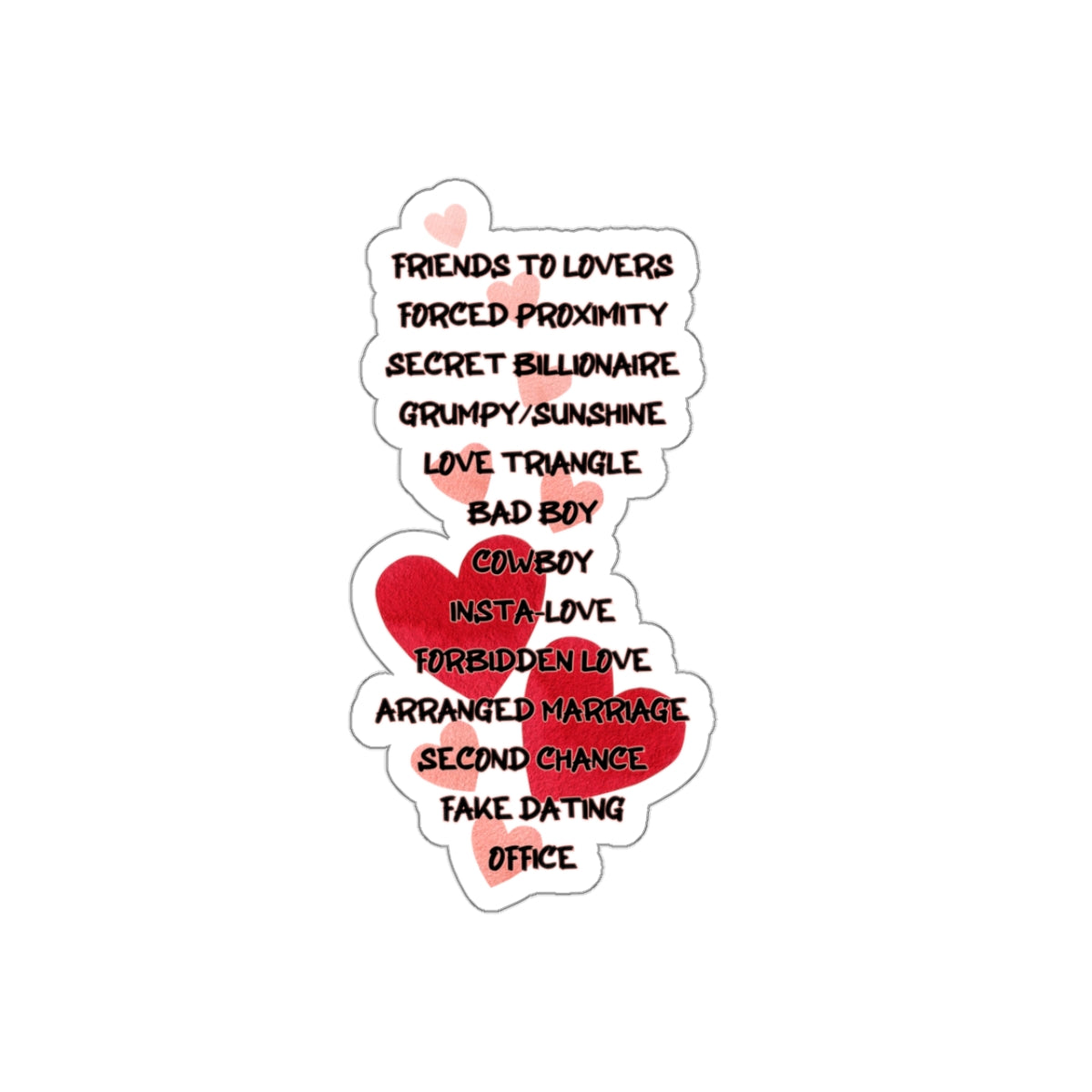 Romance Tropes Kiss-Cut Sticker