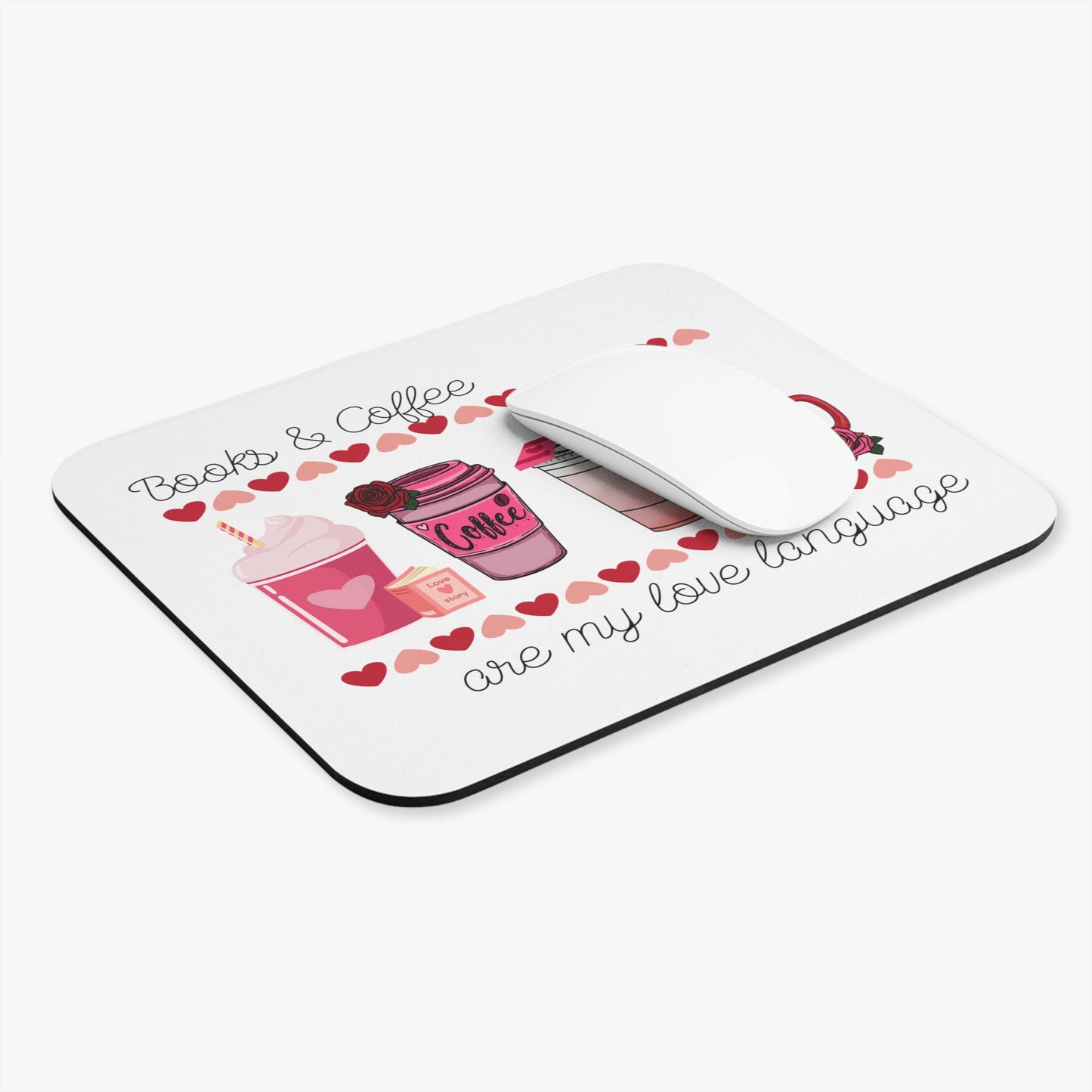 Books & Coffee are My Love Language Mouse Pad (Rectangle)