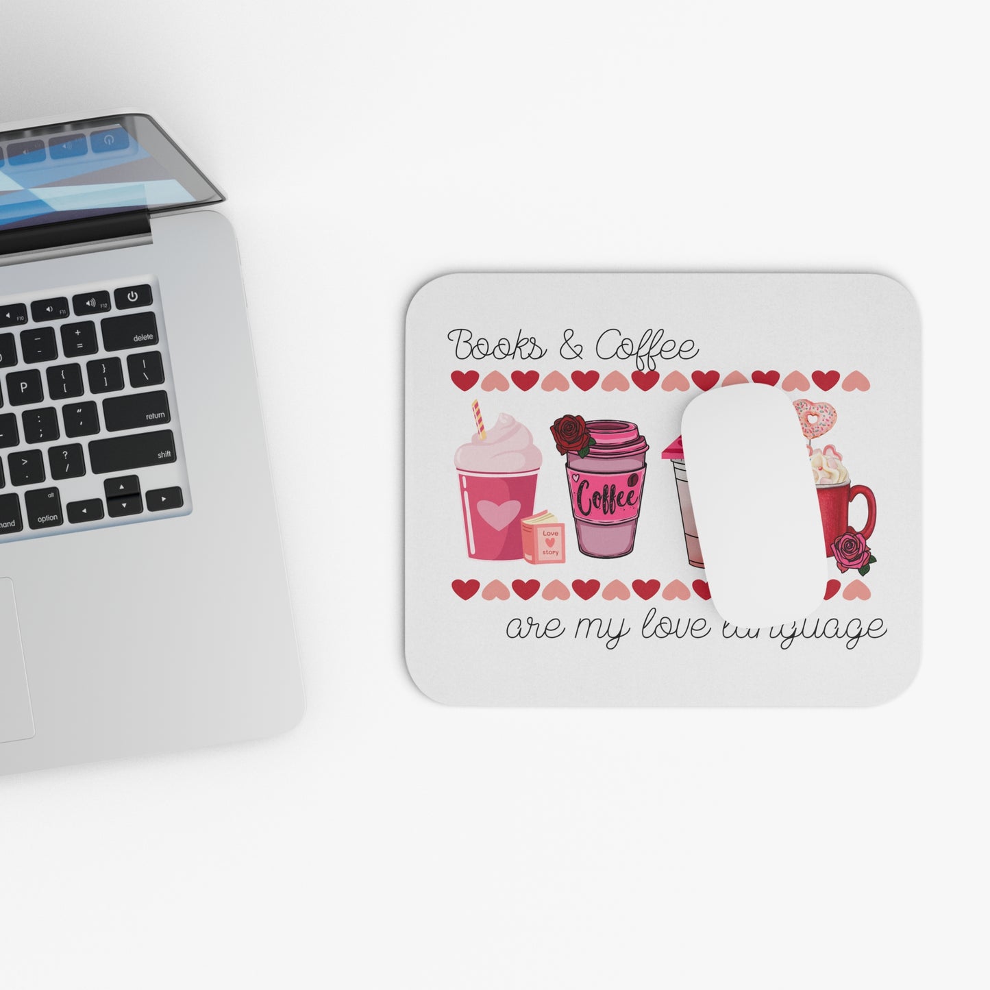 Books & Coffee are My Love Language Mouse Pad (Rectangle)