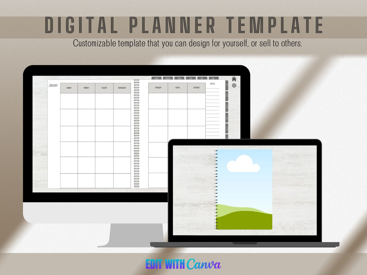 Digital Planner Template (Undated)
