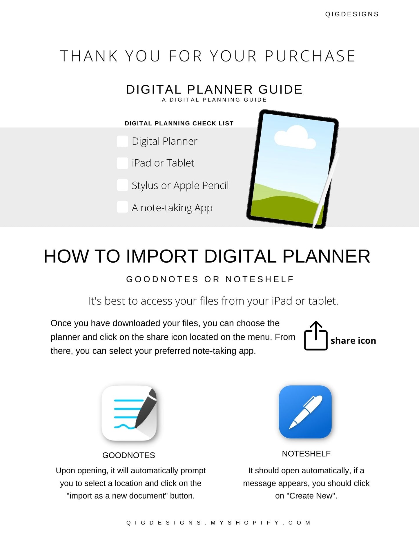 2025 Portrait Digital Planner