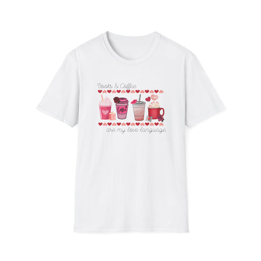 Books & Coffee are My Love Language Unisex Softstyle T-Shirt