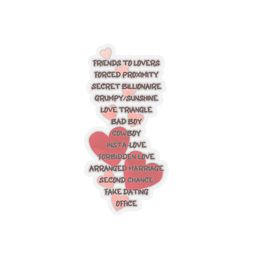 Romance Tropes Kiss-Cut Sticker