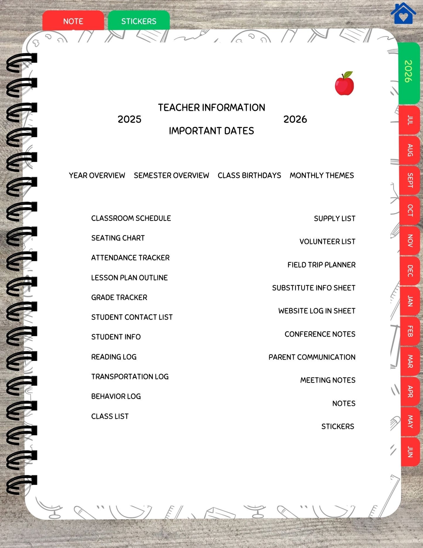 2025-2026 Digital Teacher Planner