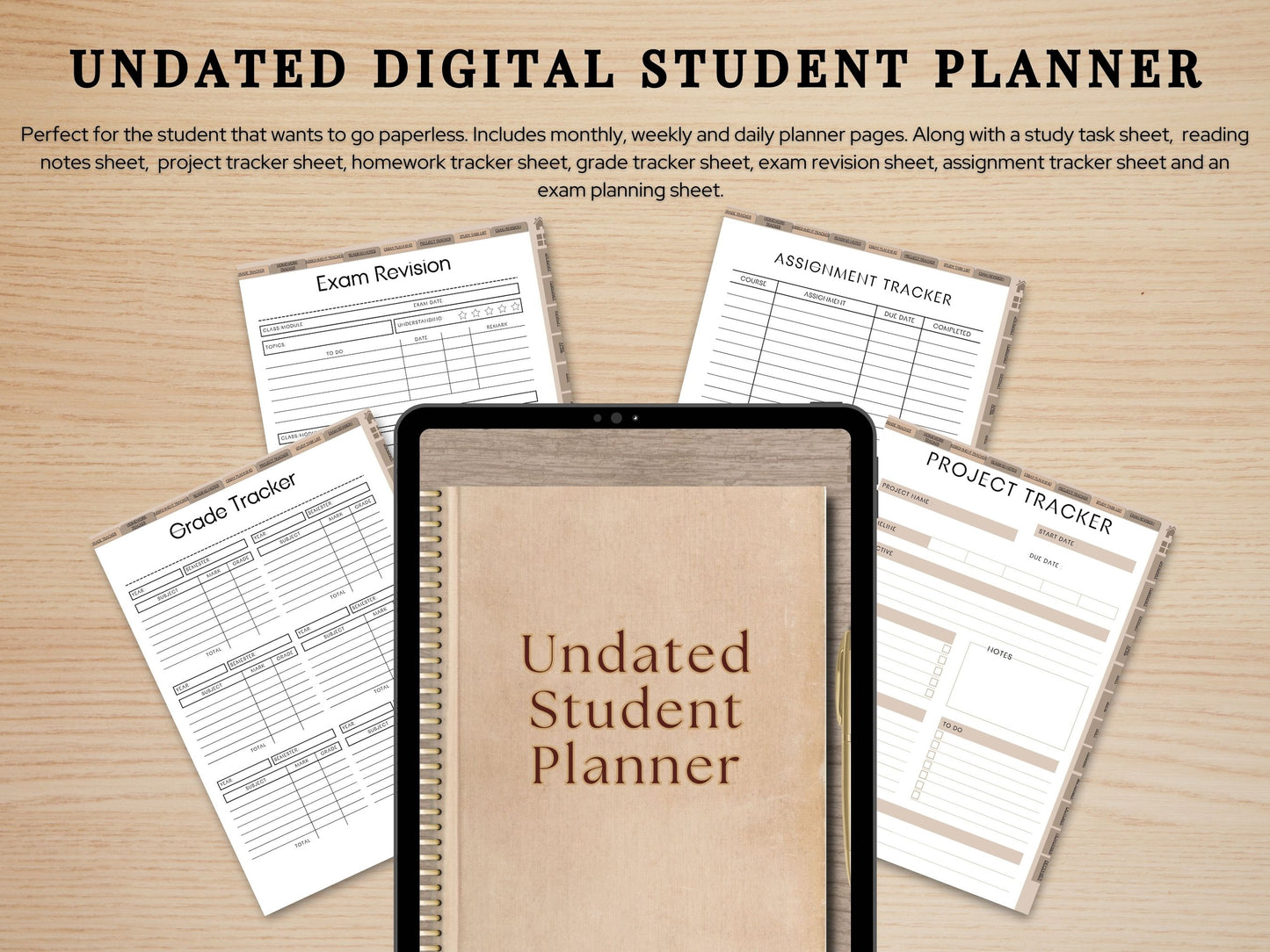 Undated Digital Student Planner
